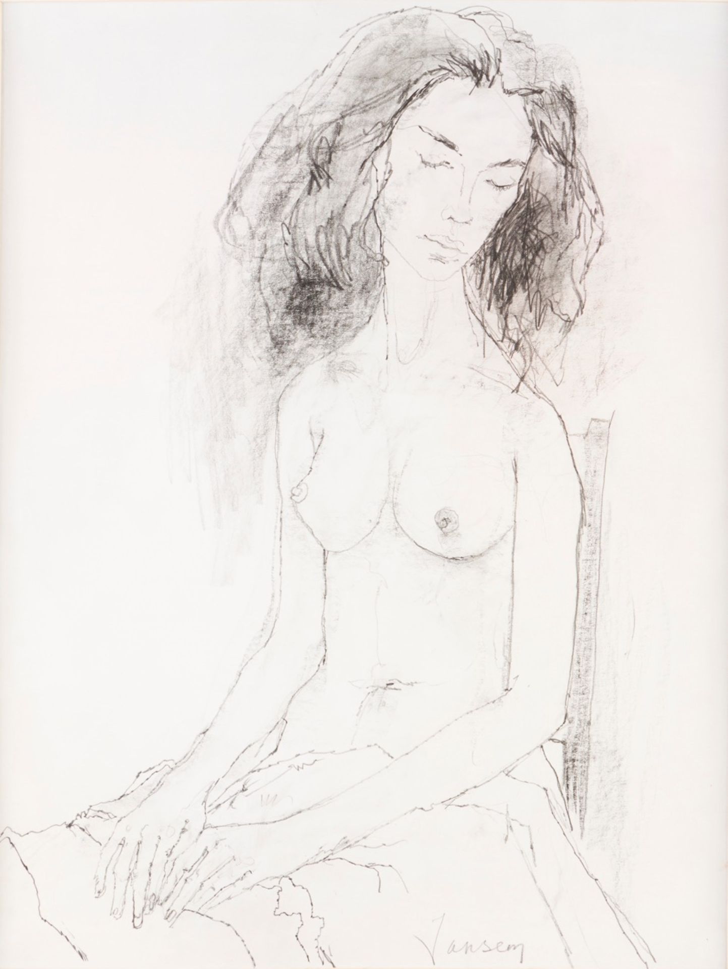 Jean Jansem (France, 1920?2013)
"La pose"
Graphite on paper
Signed 

66x50 cm