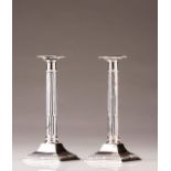 A pair of 18th century Portuguese silver candlesticks
Neoclassical decoration representing a pair of