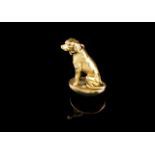 A late 19th, early 20th century gold pendant
Chiseled gold representing a dog
Enameled collar and