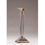 A silver and crystal candlestick
Designed as a column
Silver base and chapiter, crystal stem
Porto