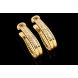 A pair of diamond earrings
Set in gold with small brilliant cut diamonds
Portugal, late 20th,