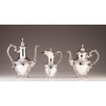 A late 19th, early 20th century Portuguese silver coffee and tea set
Relief and chiseled