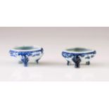 A pair of salt cellars
Chinese export porcelain
Blue decoration with flowers
Qianlong Period (1736-
