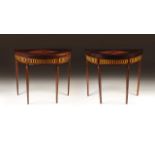 A pair of D.Maria (1777-1816) demi-lune cardtables
Rosewood
Rosewood marquetry decoration