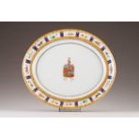 Large oval dish
Chinese export porcelain
Polychrome decoration bearing Francisco da Silva Mendes