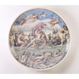 Wenceslau Cifka (1811-1883)
Triumph of Galatea
A large faience dish
Policrome decoration
Marked at