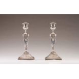 A pair of late 19th, early 20th century Portuguese silver candlesticks
In the Renaissance style