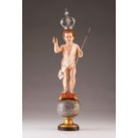 Child Jesus Savior of the World
Polychrome wood sculpture
The figure is standing on globe