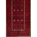 Baluchi carpet
Cotton and wool
Geometric design in red and beige
Iran

260x125 cm