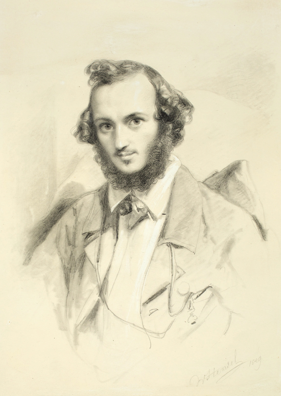 Wilhelm Hensel (Trebbin 1794 – 1861 Berlin)PORTRAIT DES FÜRSTEN REUSS III. 1849Bleistift, weiß