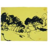 Ernst Ludwig Kirchner (Aschaffenburg 1880 – 1938 Davos)LANDSCHAFT. Um 1910Tuschpinsel auf glattem