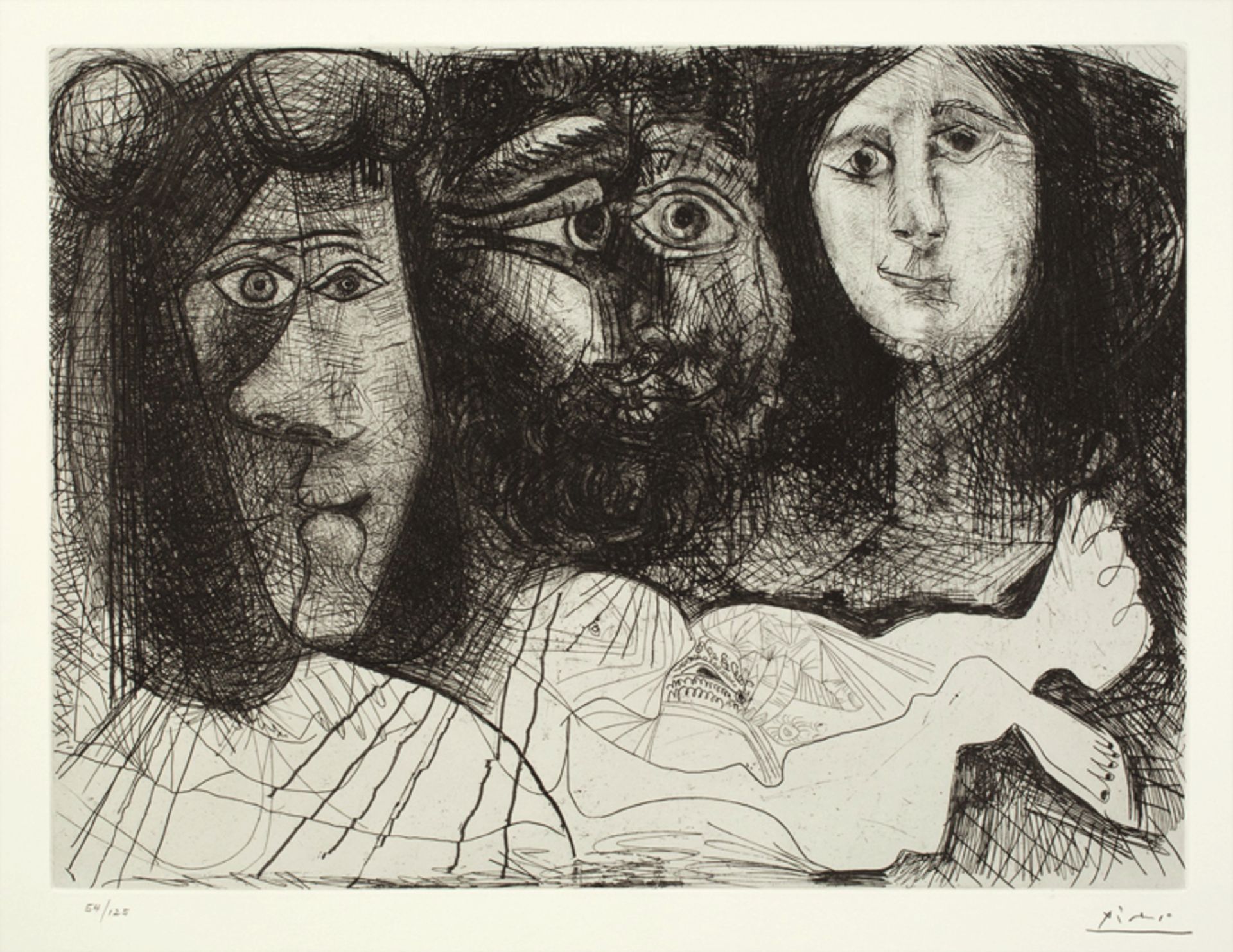Pablo Picasso (Málaga 1881 – 1973 Mougins)„LA CHUTE D'ICARE (AUTOPORTRAIT AVEC DEUX FEMMES)“.