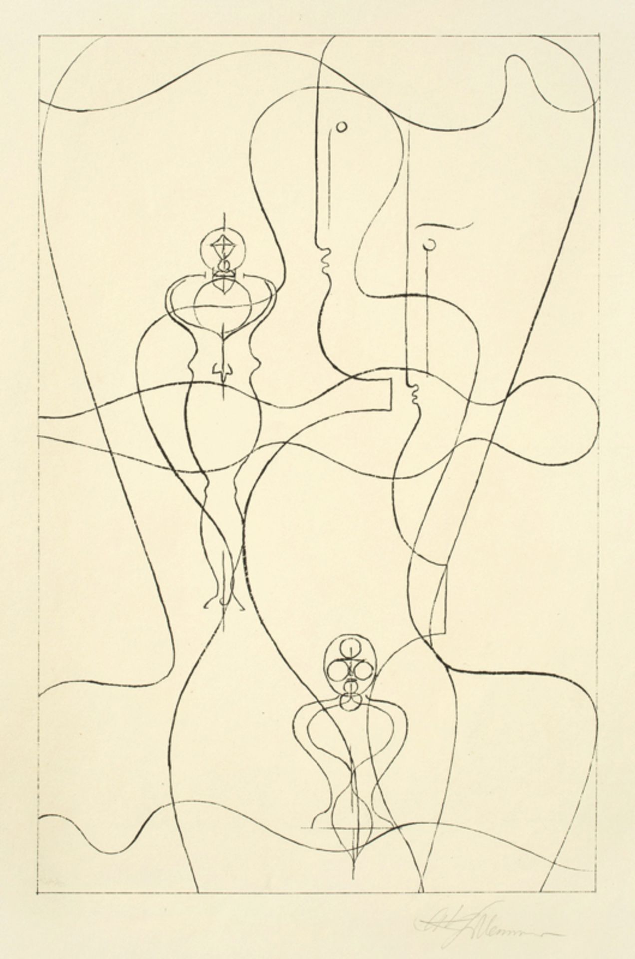 Oskar Schlemmer (Stuttgart  1888 – 1943 Baden-Baden)„FIGURENPLAN“. 1919/20Lithographie auf