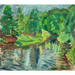 Erich Heckel (Döbeln 1883 – 1970 Radolfzell am Lake Constance)„ALSTERLANDSCHAFT“ (DIE ALSTER BEI DER