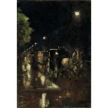 Lesser Ury (Birnbaum/Poznan 1861 – 1931 Berlin)STRASSE BEI NACHT IM REGEN (BERLIN). Circa 1898/