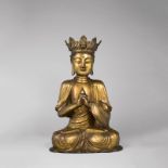 Chinesisch, Ming-Dynastie (1368 – 1644)BUDDHA VAIROCANA. Um 1700Bronze, feuervergoldet.  51 cm (