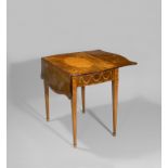 Englisch ()PEMBROKE TABLE IM ADAM-STIL. Um 1780Satinwood, Rosenholz und Kirschholz, teilweise