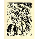 Ernst Ludwig Kirchner (1880 Aschaffenburg – 1938 Davos)„Badende in Wellen“. 1913Lithographie auf