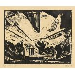 Lyonel Feininger (1871 New York – 1956 New York)„Villa am Strande“. 1918Holzschnitt auf Papier.