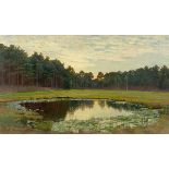 Paul Vorgang (1860 Berlin – 1927 Berlin)Märkische Landschaft. Öl auf Leinwand.  61 × 104 cm ( 24 ×