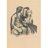 Käthe Kollwitz (1867 Königsberg – 1945 Moritzburg)„Zwei schwatzende Frauen mit zwei Kindern“.