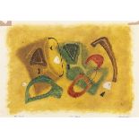 Rolf Cavael (1898 Königsberg – 1979 München)„Im gelben Raum“. 1950Öl auf Karton.  24 × 34,5 cm ( 9 ½