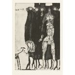 Horst Janssen (1929 Hamburg – 1995 Hamburg)„Nachtwache“. 1958Radierung auf Velin.  59 × 39,5 cm (