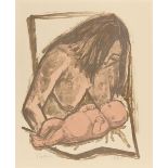 Otto Dix (1891 Gera-Untermhaus – 1969 Singen)„Mutter und Kind“. 1951Farblithographie auf Papier.  57