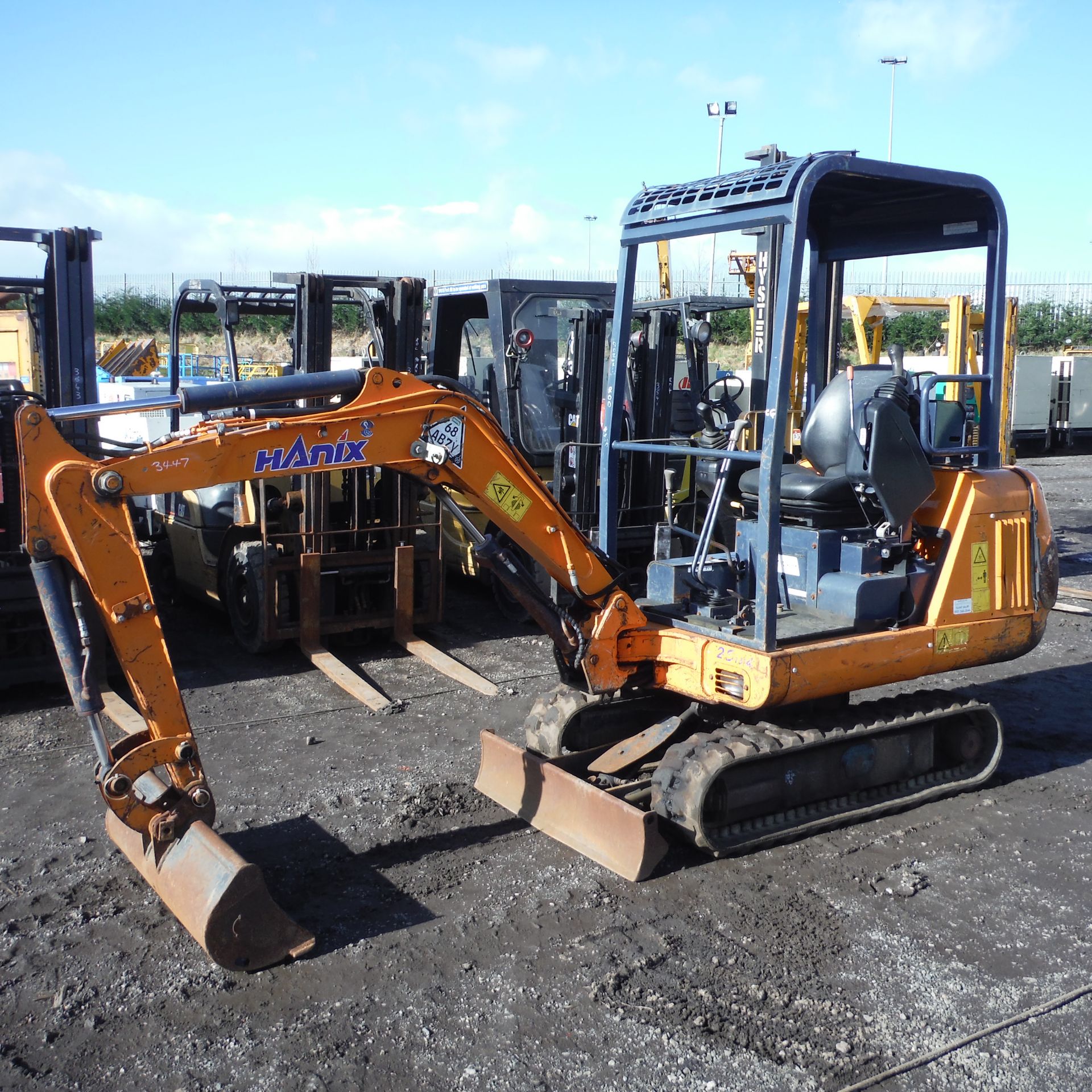 2010 HANIX H15B-2 rubber tracked mini excavator c/w bucket, blade & piped (s/n H1562219)(802 rec