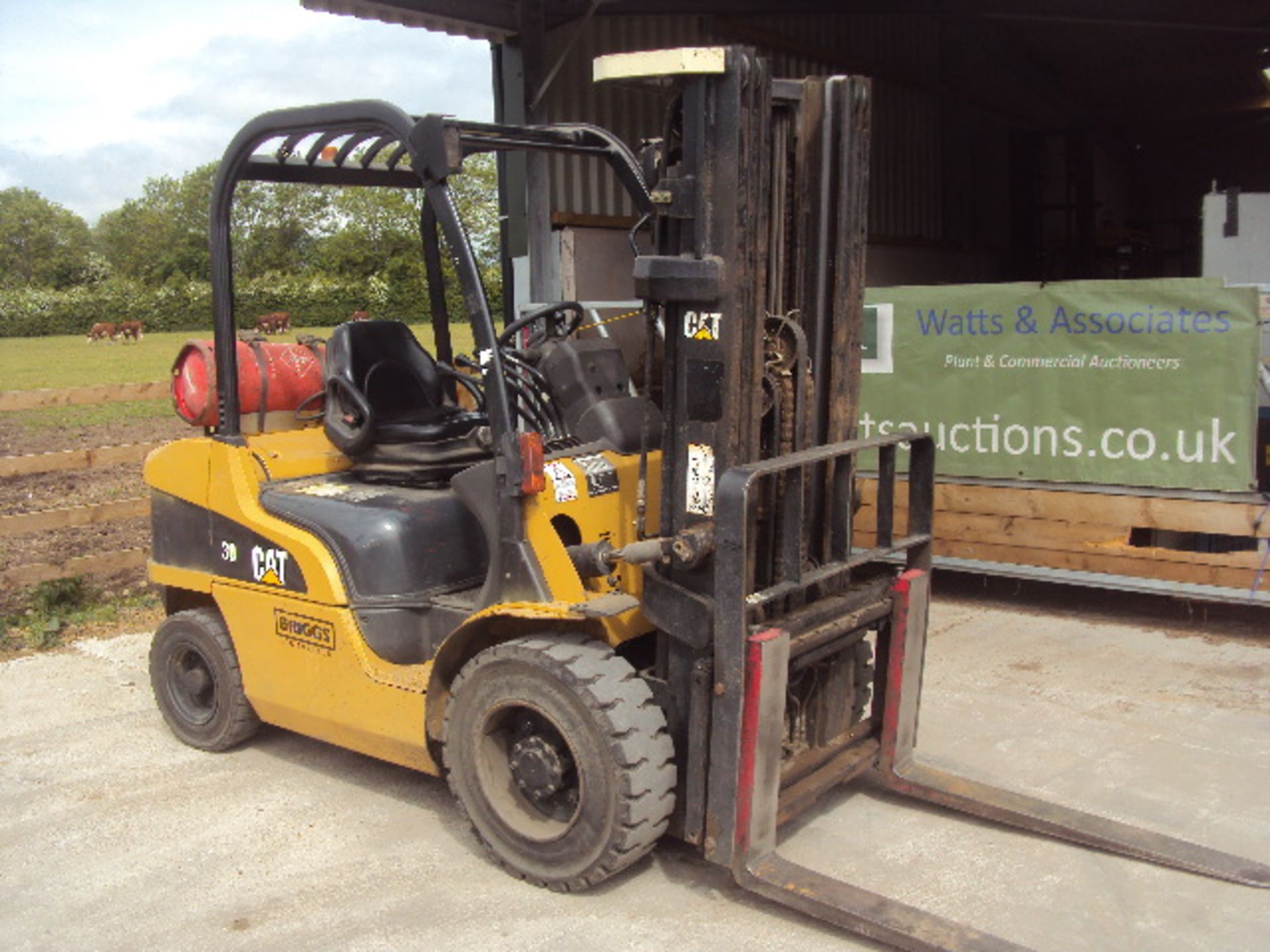 2008 CATERPILLAR GP30N 3t gas driven forklift truck S/n: ET15FL00656 (6339 recorded hours) with