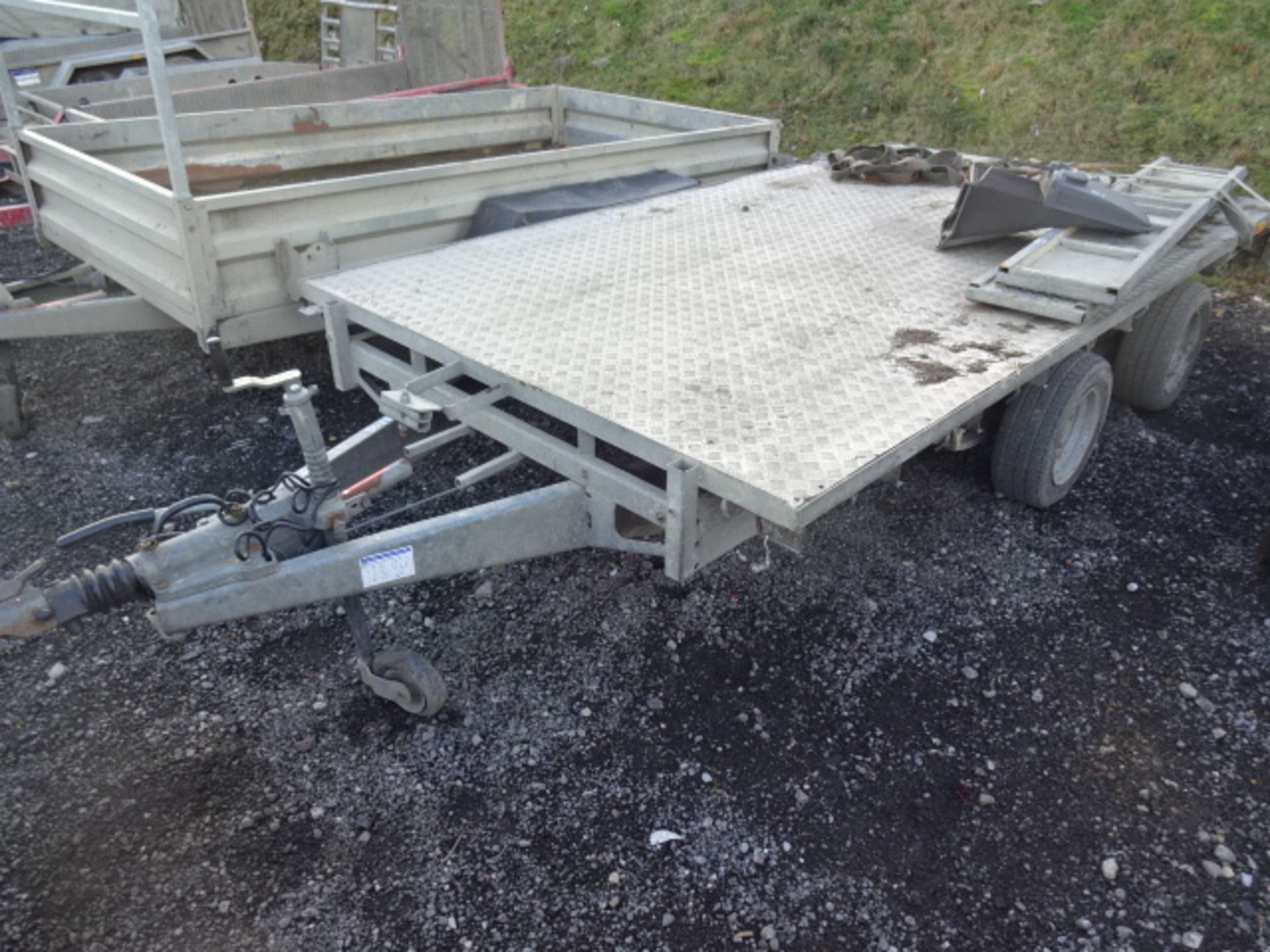 IFOR WILLIAMS DP12 12' 3.5t galvanised trailer c/w ramps (no sides)(ball hitch)