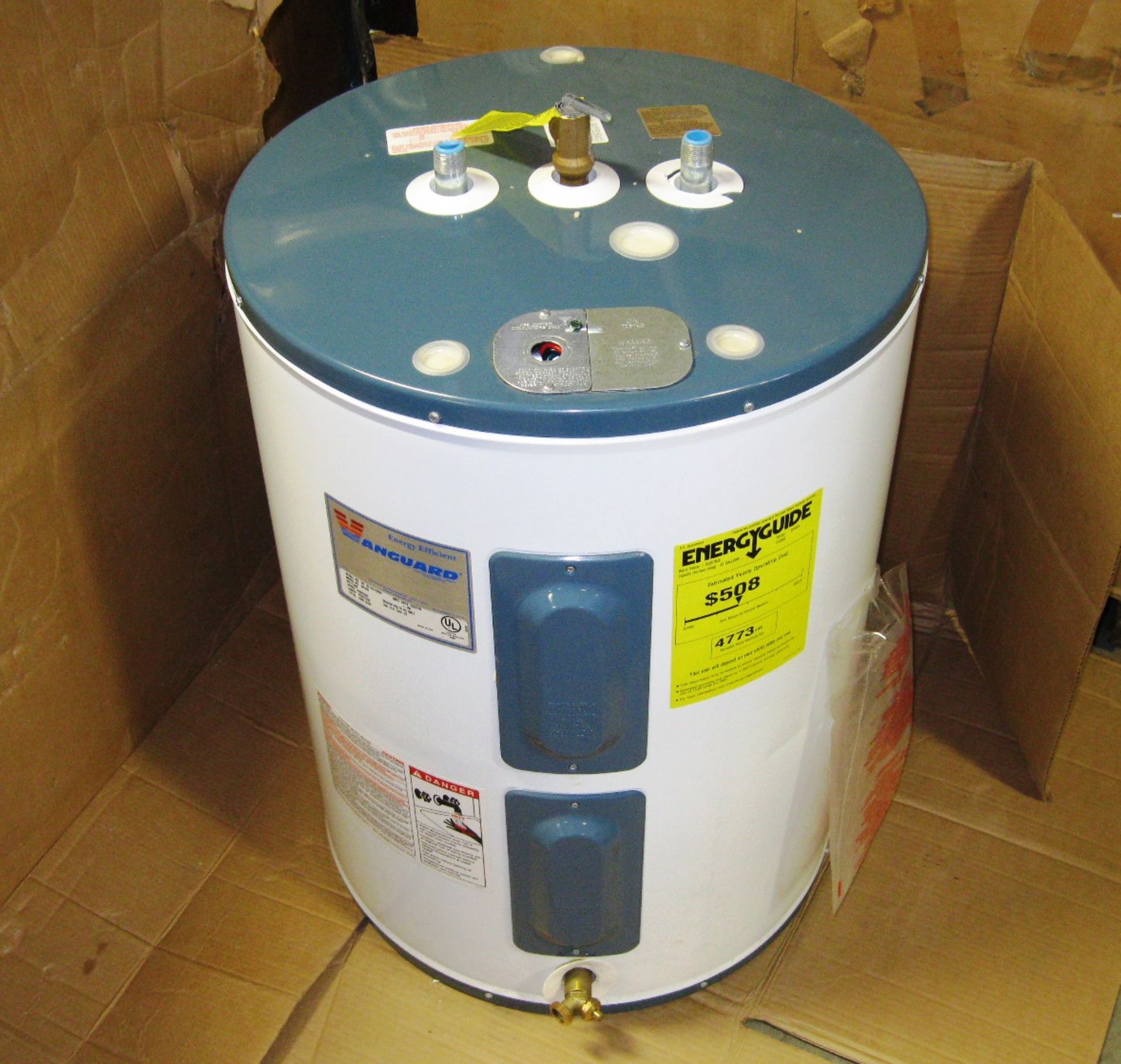Vanguard 38 Gallon Residential Electric Water Heater 240VAC 3WA69   Condition: New Manufacturer: