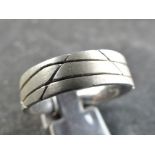 Sterling silver gents flat court ring