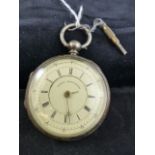 Fine silver patent chronograph pocket wa