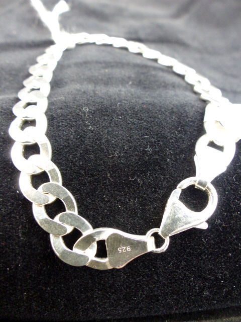 Sterling silver gents solid curb bracele - Image 3 of 3