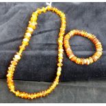 Amber necklace & bracelet.
