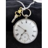 London hallmarked key wind silver pocket