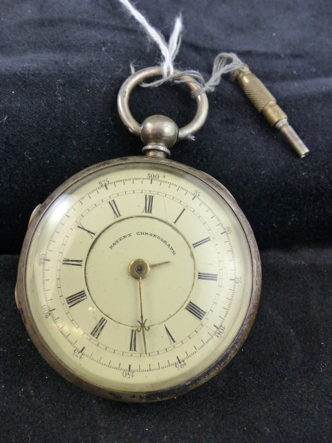 Fine silver patent chronograph pocket wa - Image 2 of 3