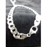 Sterling silver gents solid curb bracele