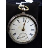 Hallmarked silver key wind pocket watch,