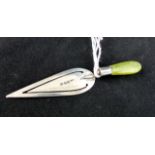 Hallmarked Chester silver trowel bookmar