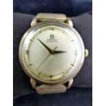 Omega 9 ct gold gents wristwatch on expa