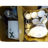 Two boxes of mixed ceramics and teaware