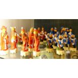 Set of Oriental style chess pieces