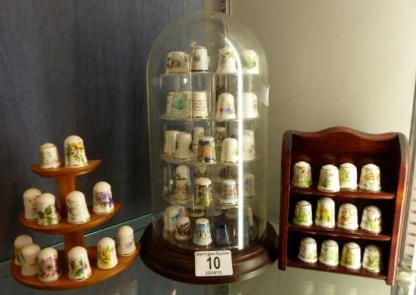 Large display of ceramic thimbles