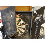 Cased dart board