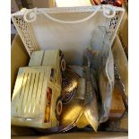 Box of mixed items including animal related plates