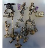 Quantity of cast metal figures including fairies
