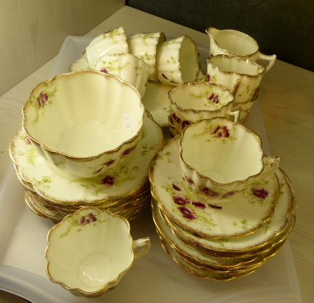 Wellington bone china part tea service in floral pattern