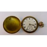 Gold plated Elgin pocket watch lacking glass